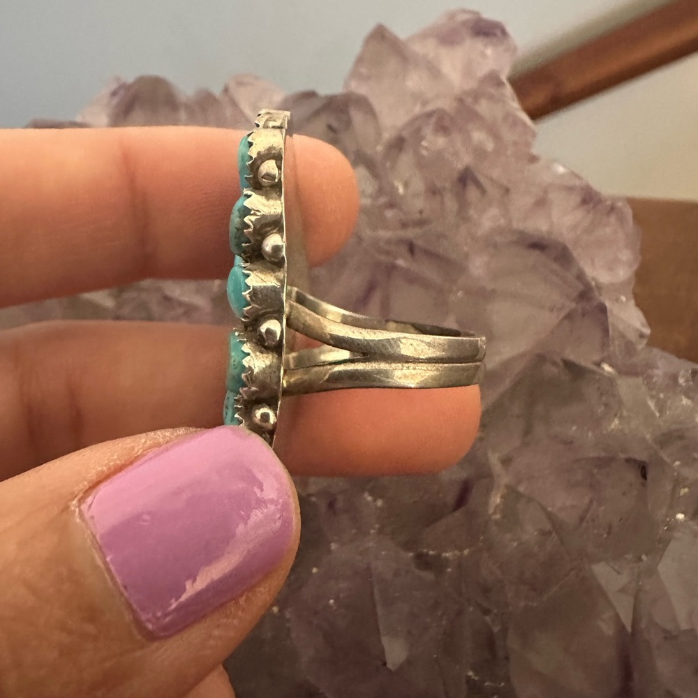 Sleeping Beauty Turquoise Ring, Native, Southwestern - Picture 4 of 5
